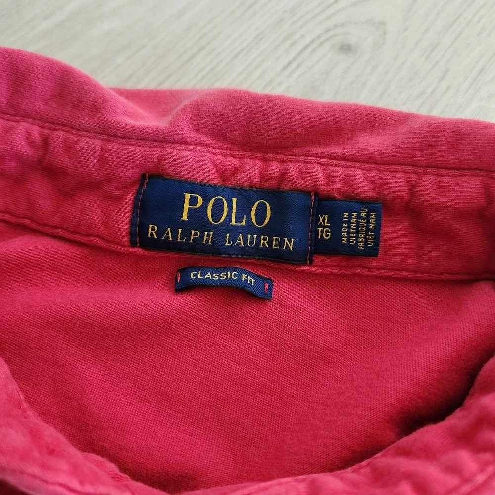 Polo Ralph Lauren Men's Classic Fit Red collar Short Sleeve Polo‎ Shirt XL